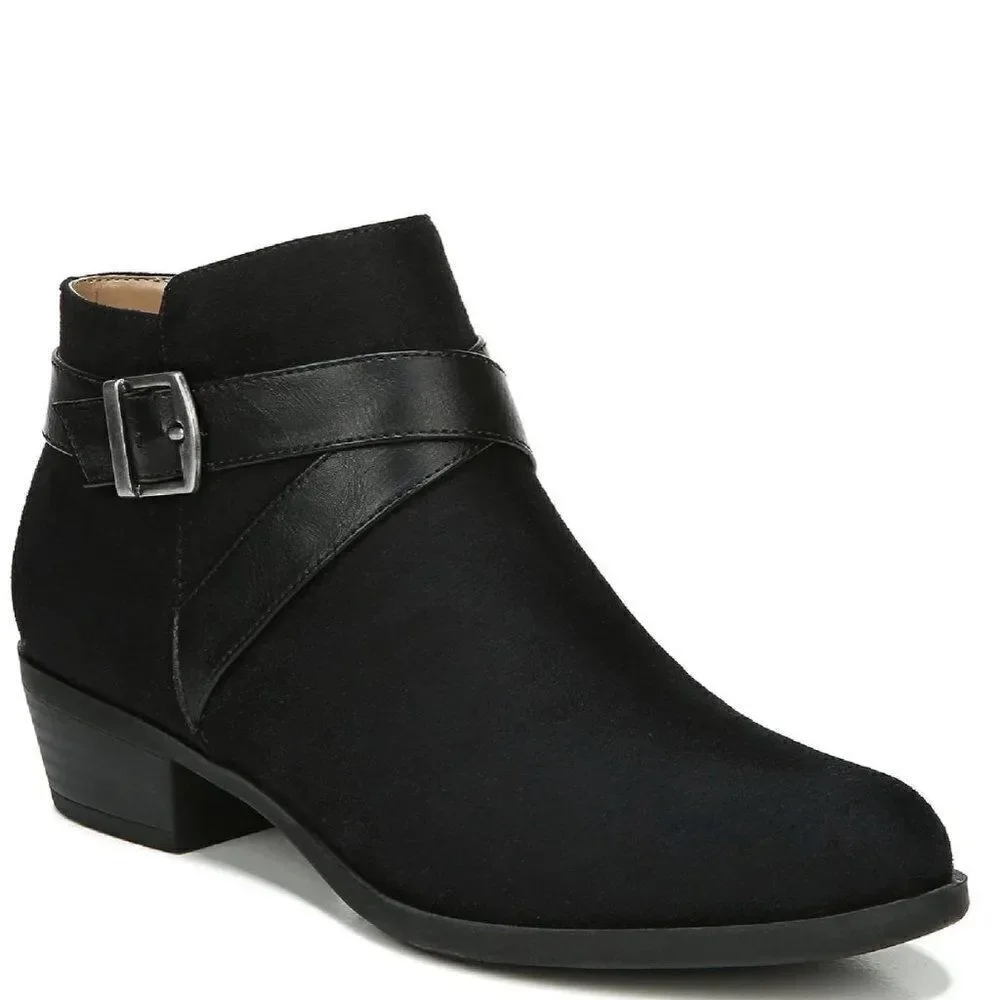 Ally Womens Cushioned Footbed Round Toe Ankle Boots (WIDE)